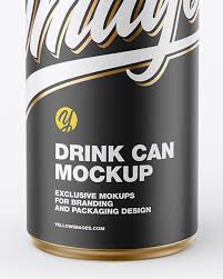 Metallic Drink Can W Matte Finish Mockup In Can Mockups On Yellow Images Object Mockups