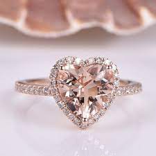 Heart Shaped Morganite Engagement Ring Rose Gold Half Eternity Etsy Morganite Engagement Ring Rose Gold Morganite Engagement Ring Heart Engagement Rings