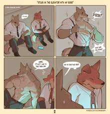 Wolfanine's Stuck in the Elevator with My Boss comic porn page 2