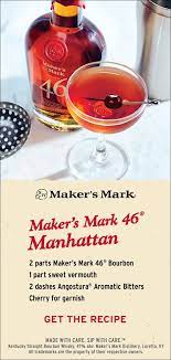 Maker S Mark 46 Manhattan Alcohol Drink Recipes Mixed Drinks Alcohol Cocktail Drinks Recipes