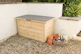 Discover the best garden storage solutions with their benefits including garden storage boxes, benches, and cabinets from weatherproof plastic. Shiplap Garden Storage Box Pressure Treated Forest Garden