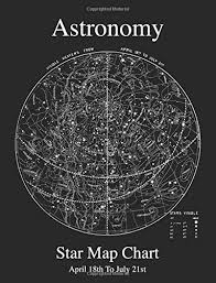 Astronomy Star Map Chart April 18th To July 21st Amazon Co