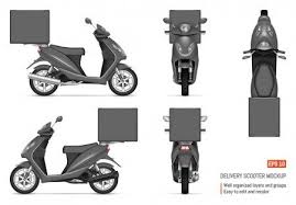 Delivery Scooter Vector Mockup White Vehicle Branding Corporate Identity View Ad Mockup White Vector Deliv In 2020 Car Brands Corporate Identity Branding