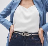 Silver - Skinny Stretch Chain Belt