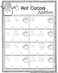 Kindergarten Addition Worksheet Hot Cocoa Addition Count The Marshmallows And Complete Addition Kindergarten Kindergarten Math Kindergarten Math Worksheets