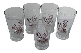 Check out our red drinking glasses selection for the very best in unique or custom, handmade pieces from our tumblers & water glasses shops. Vintage 1960s Libbey Red Rooster Drinking Glasses Set Of 5 Chairish