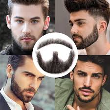 Barato barba falsa de encaje suizo barba falsa y bigote Real hecho a mano luz  barba para los hombres Invisible barbas