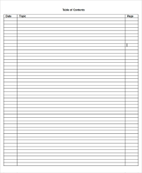 Blank Table Of Contents Template 1 In 2020 Table Of Contents Template Best Templates Table Template