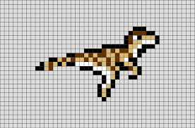 Raptor Pixel Art Pixel Art Dinosaur Pattern Pixel Art Design
