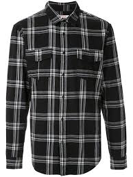 Black And White Check T Shirt Mens Osklen Checked Shirt In Black Modesens Check Shirt Black Shirt Women S Plaid Shirt