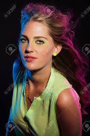 These '80s hairdos are just too good. Sexy Retro 80s Fashion Disco Girl With Long Blonde Hair And Green Stock Photo Picture And Royalty Free Image Image 20887245