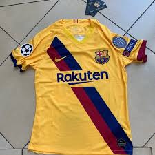 Launching as a tribute to la masia's founding year nike roll out the 2019/20 barcelona away shirt in one the club's most traditional. Nike Shirts Lionel Messi Barcelona Ucl Away Jersey 292020 Poshmark