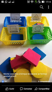 Para ajudar o docente nesse desafio, nova escola selecionou seis jogos que introduzem alguns conceitos de geometria, como simetria, área e volume de formas geométricas. Professora Bel Jogos De Sucata Bel De Jogos Material Professora Sucata My Math Activities Preschool Shape Activities Preschool Toddler Learning Activities