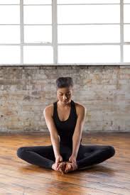 Tough Day Yoga Tip The Bound Angle Pose Baddha Konasana Perfect For Stretching The Thighs And Groin Whi Yoga Poses Cool Yoga Poses Yoga Poses For Beginners