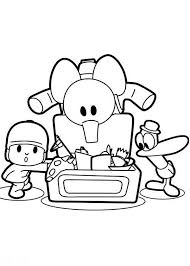 Free pocoyo coloring pages elly printable for kids and adults. Pocoyo Pato And Elly Found A Lot Of Toys Coloring Page Color Luna