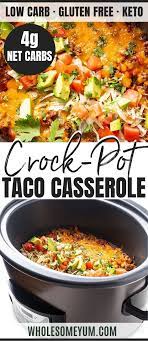 Crock Pot Low Carb Keto Taco Casserole Recipe Wholesome Yum Keto Recipes Dinner Keto Crockpot Recipes Keto Recipes Easy