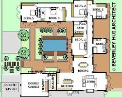 U Shaped House Plans With Pool In The Middle Courtyard Horseshoe Design By Architect Pool House Plans U Shaped House Plans U Shaped Houses