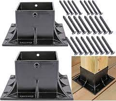 No complicated carpentry, framing or hardware. Deck Man Stainless Steel Wood Post Anchor 4 4 Inch Actual 3 5 3 5 Inch Post Base Cover Skirt Flange 2 Pack Amazon Com