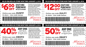50 Off A Single Item At Hancock Fabrics Or Online Via Promo Code Enhfy Shopping Coupons Coupons Coupon Deals