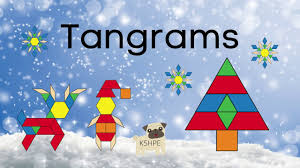 Read our article to learn more about tangram shapes with 7 pieces and get tens of tangram printable puzzles and tangram images. Christmas Tangrams Geometry Mathematics Virtual School Online Learning Holiday Tangram Fun Math Youtube