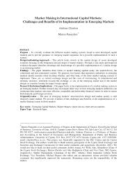 Discussion in 'order execution' started by jayr95241, apr 3 this is the opposite of a quote driven market, which only displays bids and asks of designated. Pdf Market Making In International Capital Markets Challenges And Benefits Of Its Implementation In Emerging Markets