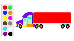 How To Draw Super Long Truck For Kid Learn Colors With Dump Truck Color Learning Colors Coloring For Kids Coloring Books
