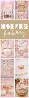 A beautiful minnie mouse birthday party. Pink And Gold Minnie Mouse First Birthday Party Pretty My Party