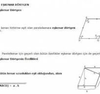 Eşkenar Dörtgenin Özellikleri Nedir