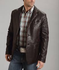 Mens Western Smooth Brown Leather Blazer Jacket Mens Leather Blazer Leather Blazer Jacket Leather Blazer