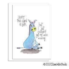 Collection of happy belated birthday images (80). Belated Birthday Donkey Blue Birthday Card Zinnia Sky Studio