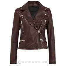 New Wtag Allsaints Oxblood Red Leather Jacket 2