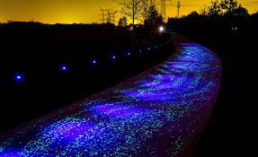 Starry Night Illuminated Bike Paths Light The Way For Dutch Starry Night Van Gogh Path Lights Solar Landscape Lighting