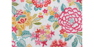 6.63 Yards Kaufmann Temara Printed Cotton Drapery Fabric in Rose