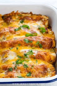 These chicken enchiladas are delicious and spicy. Chicken Enchiladas Recipe Jessica Gavin