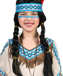 ➤ malen sie mit dem rundpinsel und roter schminkfarbe ein breites band von einer seite der stirn bis zur anderen. Indianer Kostum Kinder Madchen Wilder Westen