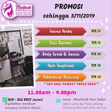 Muslimah Hair SALON (Pulau Sebang), digalakkan booking dulu