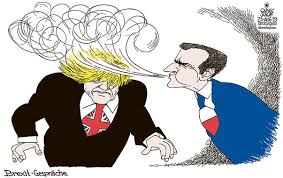 Boris johnson karikatur nahtloser hintergrund. Oliver Schopf Politische Karikatur Brexit Boris Johnson Bei Macron In Paris Um Neue Verhandlungen Zu Erwirken