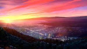 Artwork, fantasy art, anime, city, sunset, sky wallpapers. Anime Sunset City Wallpapers Wallpaper Cave
