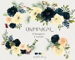 Maybe you would like to learn more about one of these? Champagne Navy Blue White Blush Floral Clipart Flowers Png Etsy