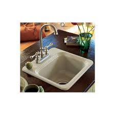 top mount bar sink with 2 faucet holes