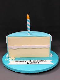 This is perfect for a 6 month old baby cake smash. 6 Months Birthday Cake Skazka Desserts Bakery Nj Custom Birthday Cakes Cupcakes Shop