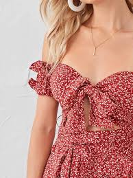 Código desconto shein portugal ✅ 16 ofertas e 14 cupons de desconto em 16 de março de 2021 ✅ cupom shein 8204 utilizados. Tie Front Cutout Detail Shirred Back Bardot Dress Shein Eur