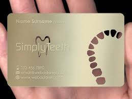 Metal Business Cards Template For Dentists Dental Clinic Logo Metal Business Cards Dental Business Cards
