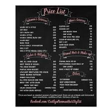Pink Salon Price List Poster Zazzle Com Beauty Salon Price List Pink Salon Salon Price List