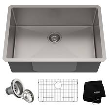 This composite sink, molded from natural quartz and acrylic resins, comes in a range of attractive colors, allowing you to match your sink to your kitchen décor. 30 Undermount 16 Gauge Stainless Steel Single Bowl Kitchen Sink