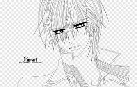 Zero vampire knight coloring pages. Zero Kiryu Vampire Knight Kaname Kuran Line Art Sketch Chibi Face Manga Png Pngegg
