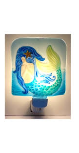 Chesapeake Bay Mermaid In The Sea Night Light Electric 5 Inches Glass