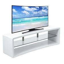 Meuble Tv 140 Cm Curve 2 Coloris Blanc Vente De Meuble Tv Conforama