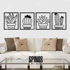 Cactus Wood Wall Decor Minimalist Plant Black Mdf Wall Art Etsy In 2021 Wall Decor Minimalist Wall Decor Wood Wall Decor