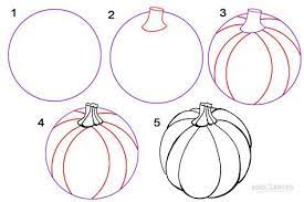 How To Draw A Pumpkin Step By Step Drawing Tutorial With Pictures Cool2bkids Pumpkin Drawing Fall Drawings Halloween Drawings